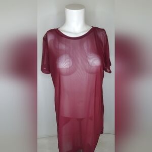 Love Charm Size M Women Sheer Tshirt -see Through Sexy Mesh Top.